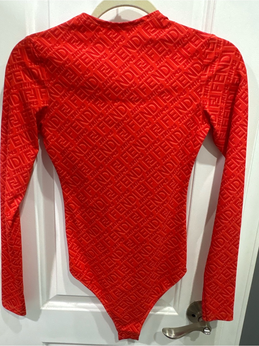 Fendi Skims Women’s Orange Long-Sleeve Logo Bodysuit